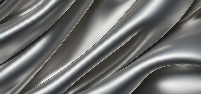 A shiny, silvery sheet with luxurious folds